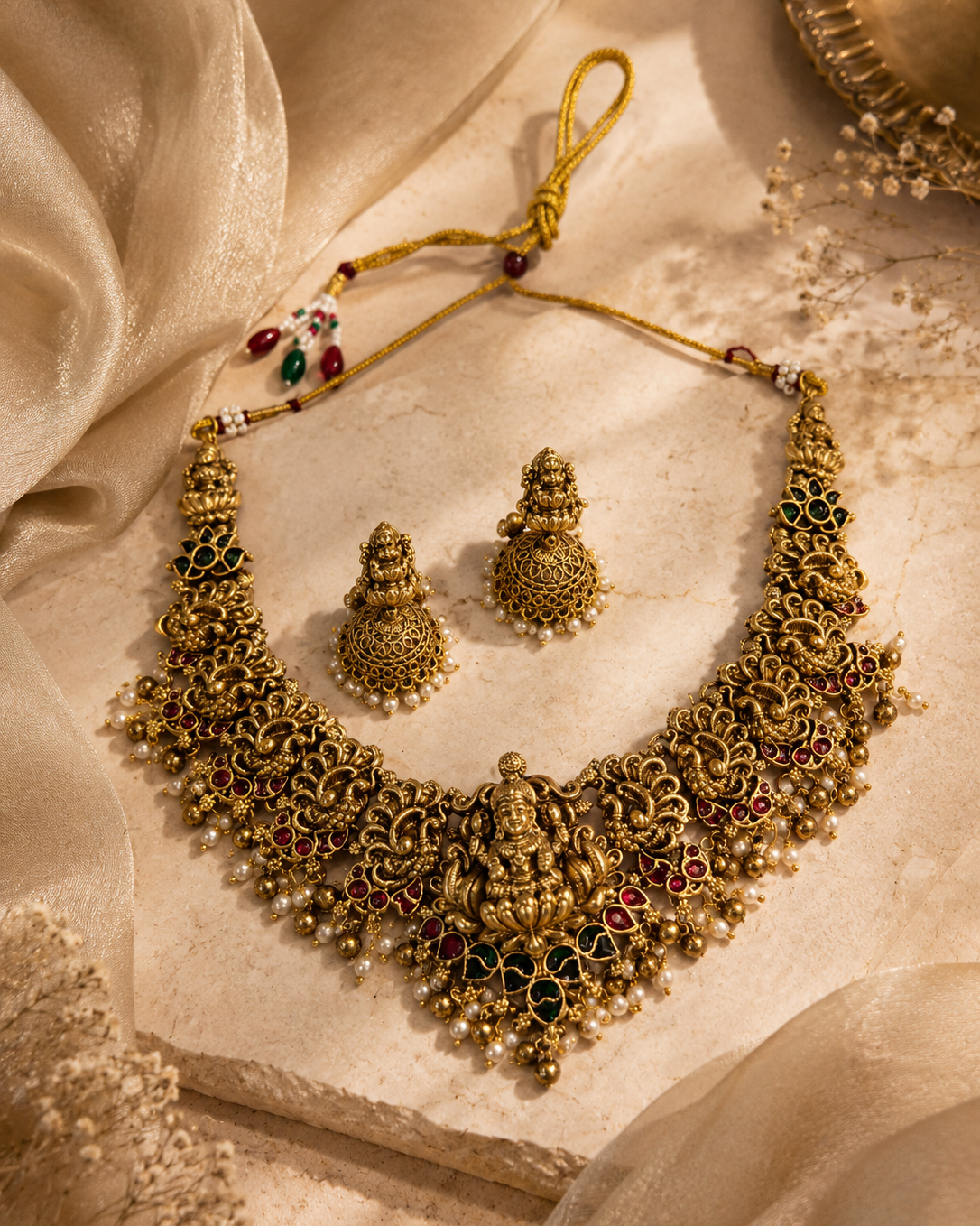 Lakshmi Mayura Necklace Set