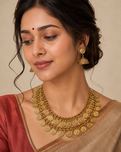 Lakshmi Coin Layer Necklace