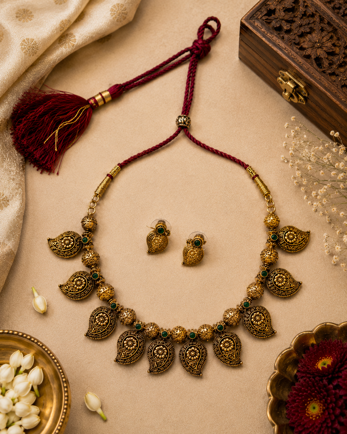 Mrinalini Antique Necklace Set