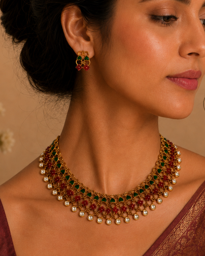 Emerald Floral Lattice Set