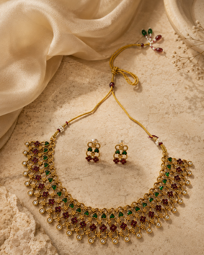 Emerald Floral Lattice Set