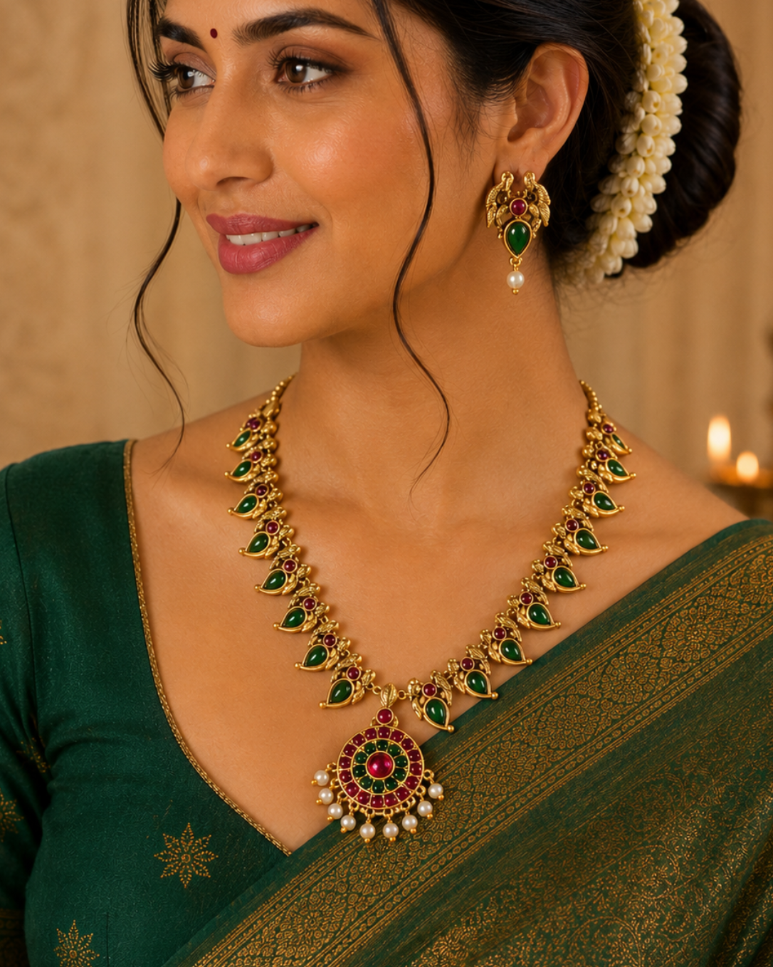 Mayura Pearl Pendant Necklace Set