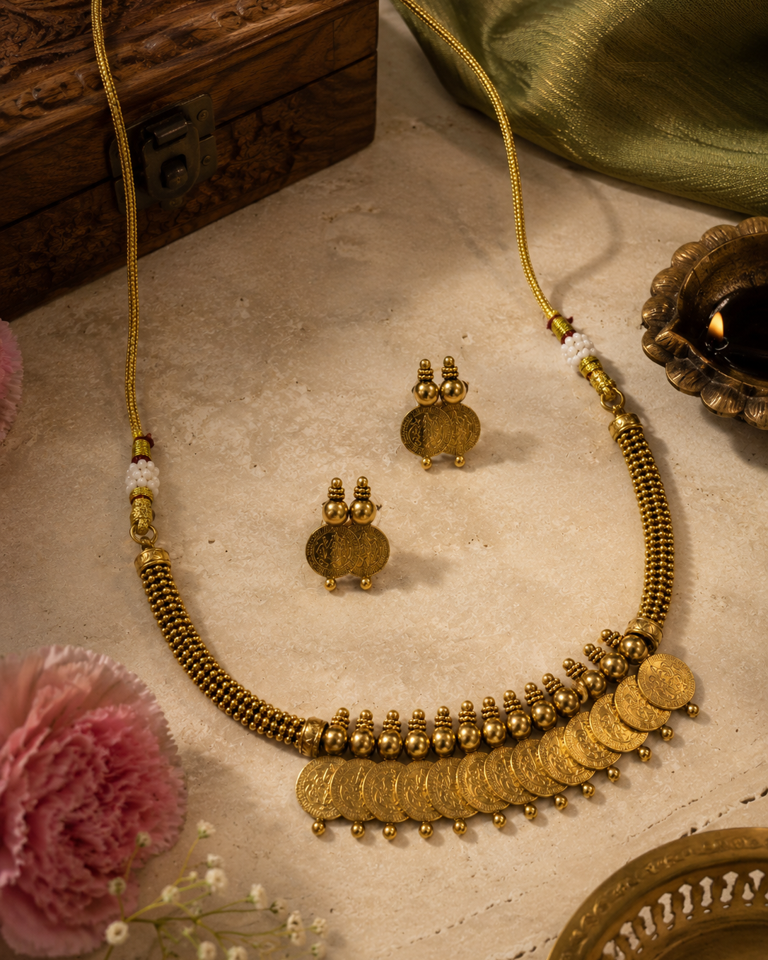 Antique Coin Necklace Set