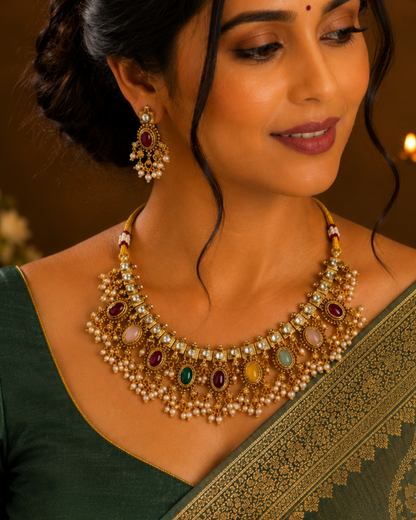 Navika Multistone Necklace Set