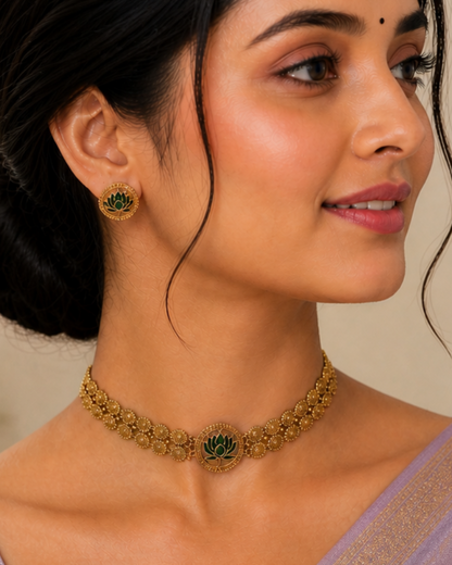 Lotus Coin Choker Set