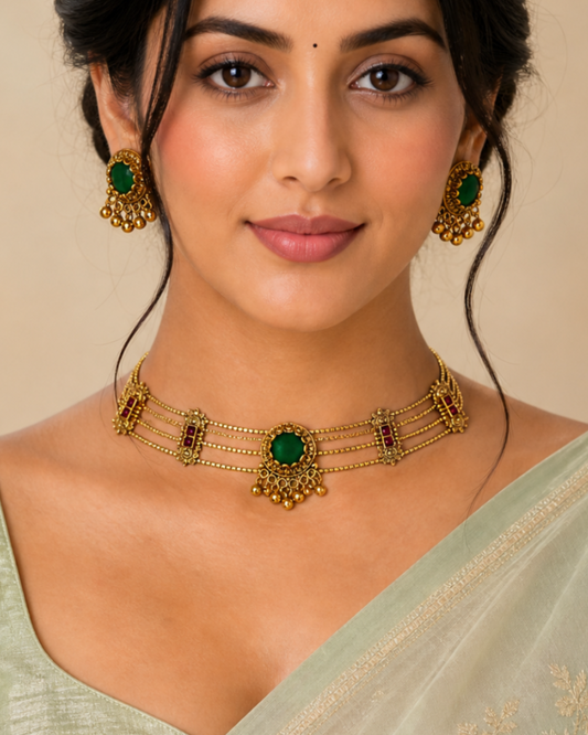 Green Layer Choker Set