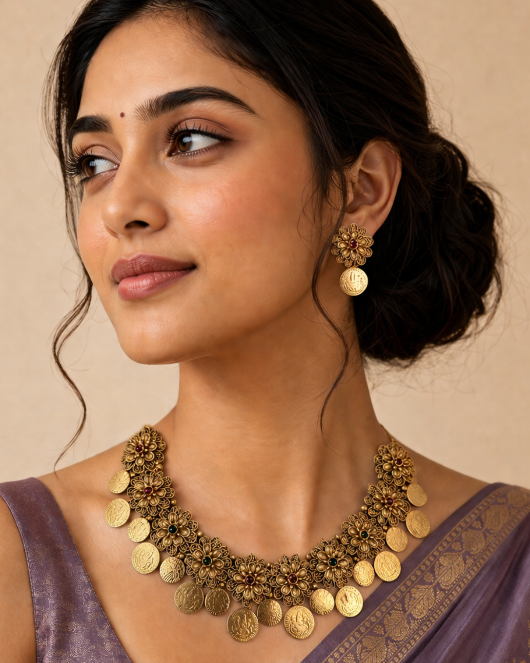 Pushpa Kasu Necklace Set