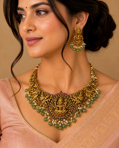 Lakshmi Nritya Temple Necklace Set