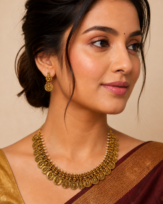 Lakshmi Kasu Mala Necklace Set