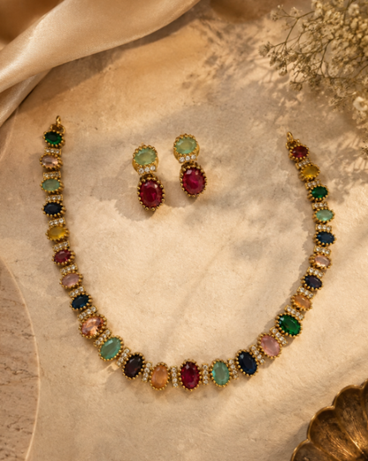 Aarika Multicolor Stone Necklace Set