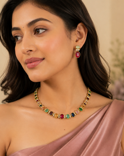 Aarika Multicolor Stone Necklace Set
