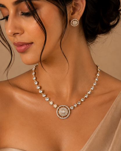 Aurelia Circle Pendant Necklace Set